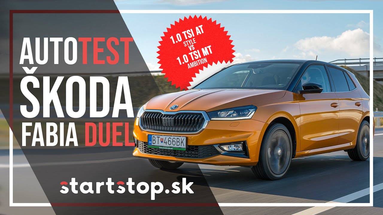 360cb2f272e1a3cd141e15119dea589f Videotest, recenzia, test: 2021 Škoda Fabia 1.0 TSI 7AT Style vs. 5MT Ambition - Startstop.sk - DUEL