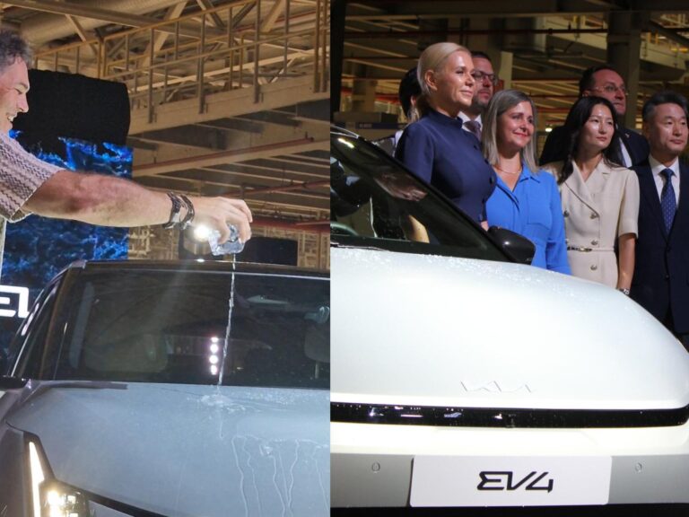 Jágr oblial novú Kiu pohárom vody, Saková pripomenula závislosť Slovenska na autopriemysle. Spustenie výroby EV4 v Žiline bolo mediálne výživné | Autobazar.EU