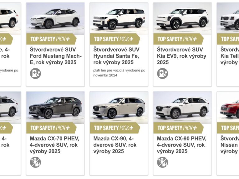 Toto sú najbezpečnejšie autá 2025 podľa IIHS. Väčšinu už kúpite ako jazdenky za polovicu pôvodnej ceny | Autobazar.EU