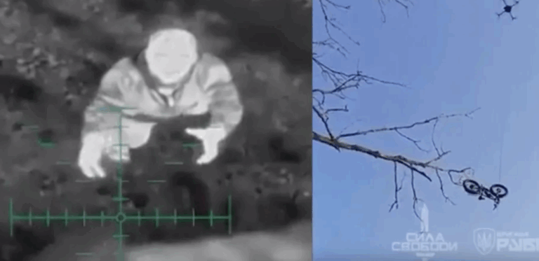 Dron zhodil elektrický bicykel, aby ukrajinský vojak unikol obkľúčeniu Rusov