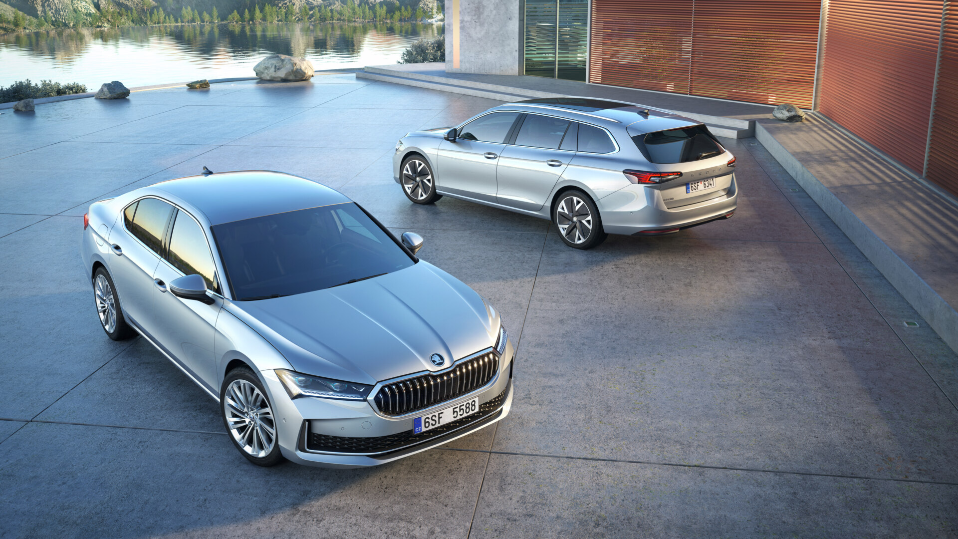 Škoda Superb liftback modelového roka 2027 spredu