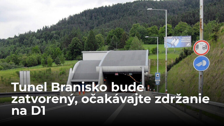 Od zajtra zatvoria tunel Branisko na 5 dní. Stratíte 15 minút na diaľnici D1