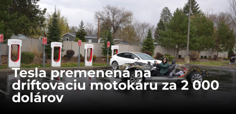 Ošarpanú Teslu kúpil za 2 000 dolárov a spravil z nej najzábavnejšiu motokáru na driftovanie